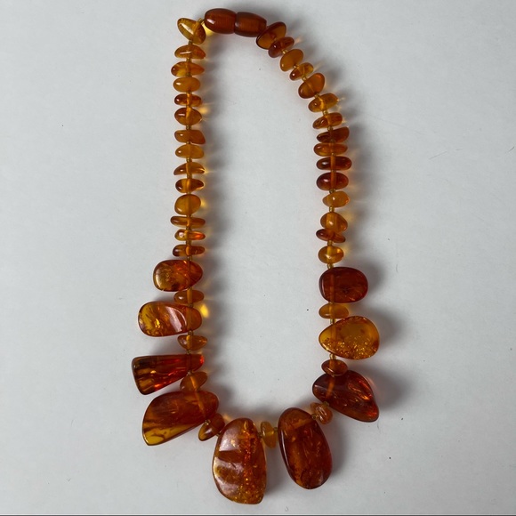 Vintage Genuine Yellow Honey Baltic  Amber Beads Necklace Statement Янтарь - Picture 2 of 9